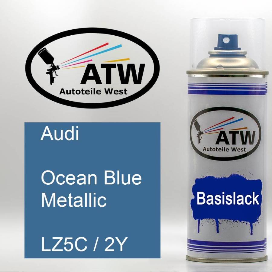 Audi, Ocean Blue Metallic, LZ5C / 2Y: 400ml Sprühdose, von ATW Autoteile West.